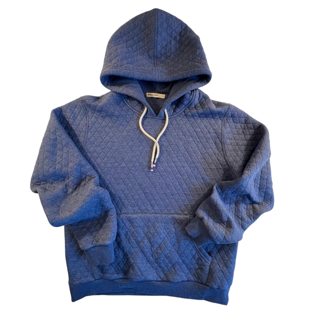 Marine Layer Hoodie Quilted Sweater‎ Womens Size Small Slate Blue Sweatshirt